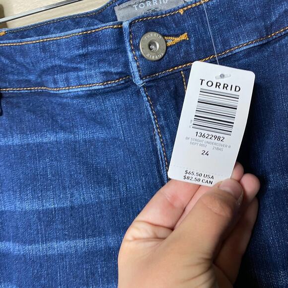 Torrid Boyfriend Straight Denim Jeans Vintage Stretch Mid-Rise Sz 24 NWT - Picture 10 of 10